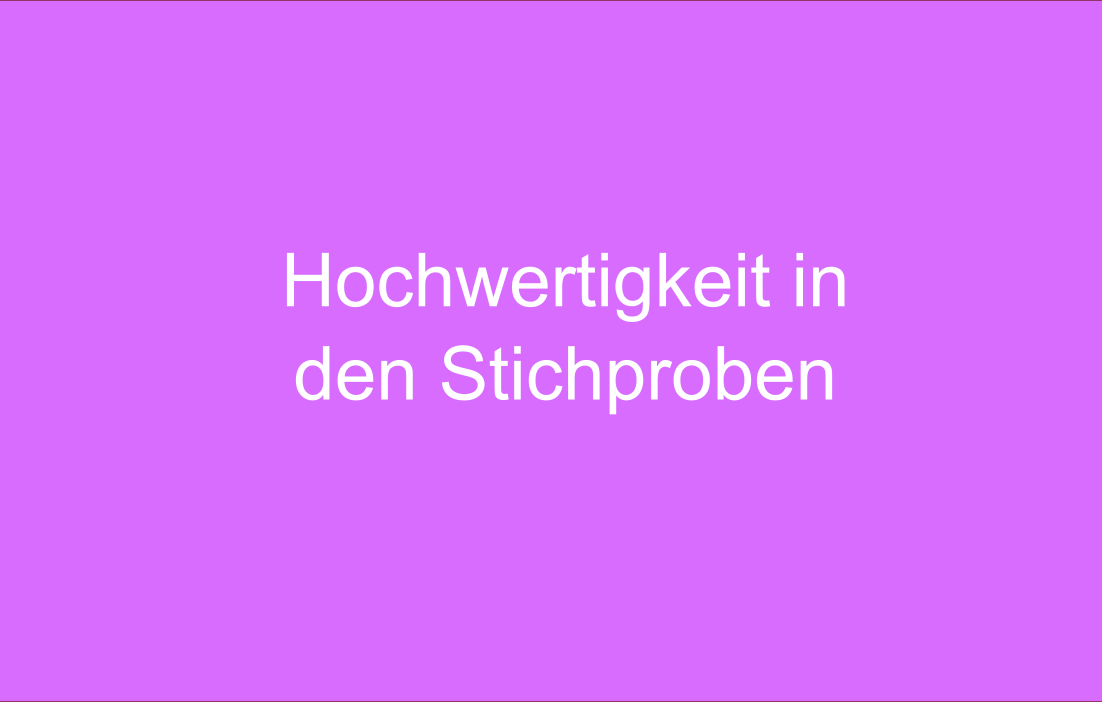 Hochwertigkeit der Stichproben